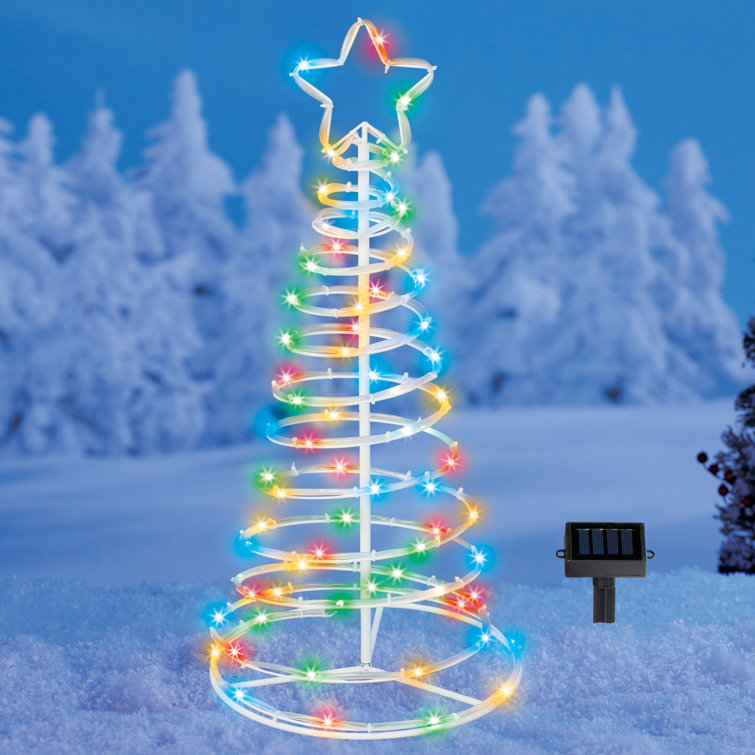 The Holiday Aisle® Multicolor LED Lighted Solar Powered Christmas Tree